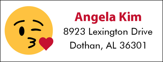 Kisses Emoji Return Address Labels